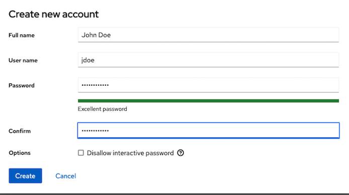 Cockpit New Account Screen Cockpit New Account Screen