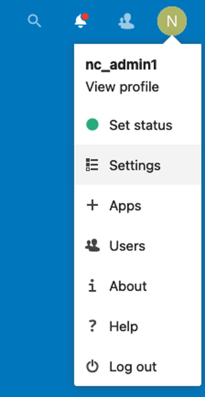 Nextcloud Settings Nextcloud Settings