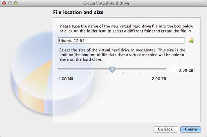Setting the size of the virtual hard drive Setting the size of the virtual hard drive