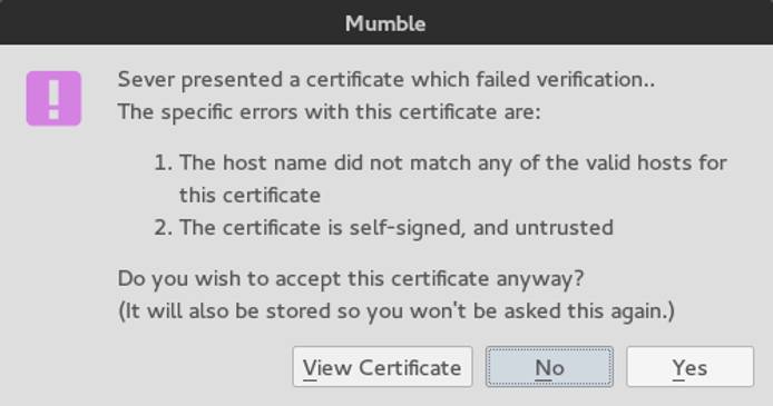 Certificate accept Certificate accept