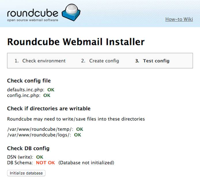 Roundcube MySQL database initialization Roundcube MySQL database initialization