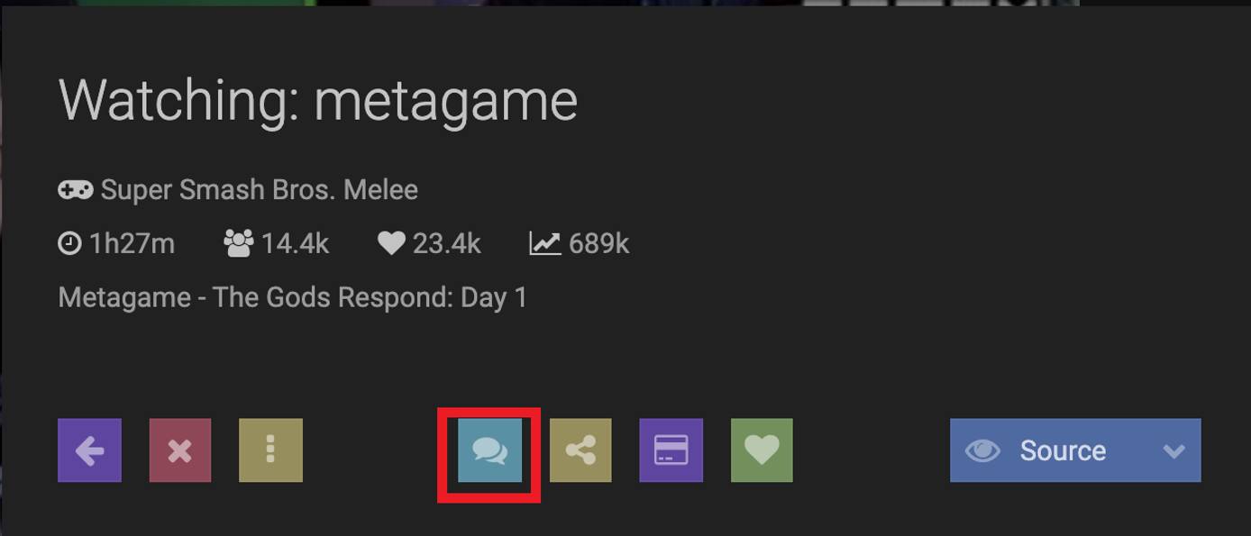 Click on the chat icon to open a stream’s chat window. Click on the chat icon to open a stream’s chat window.